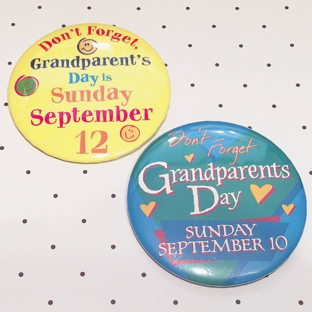 Vintage 2 Grandparent's Day 3" Pins
